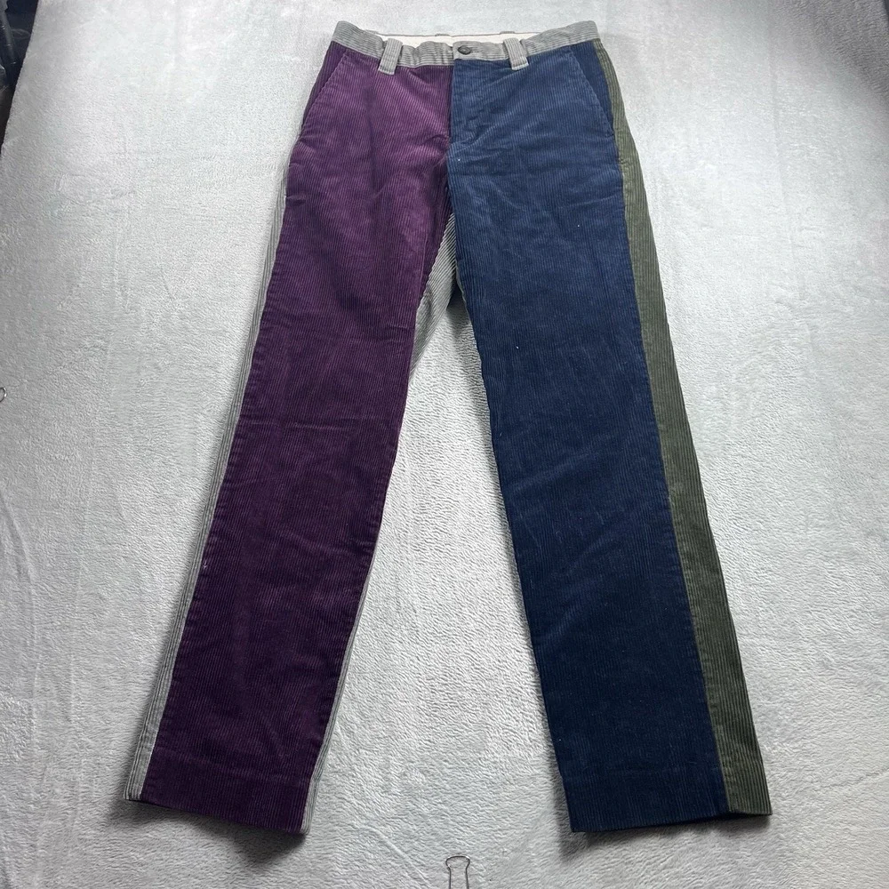 Brooks Brothers Clark Corduroy Pants Men's 30x32 Colorblock Multi Cotton Euc‎
